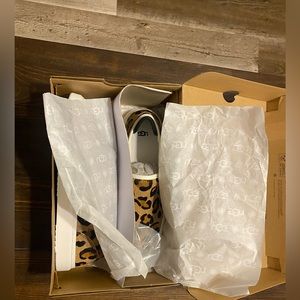 Brand New with Box Ugg slip on leopard shoes size 8